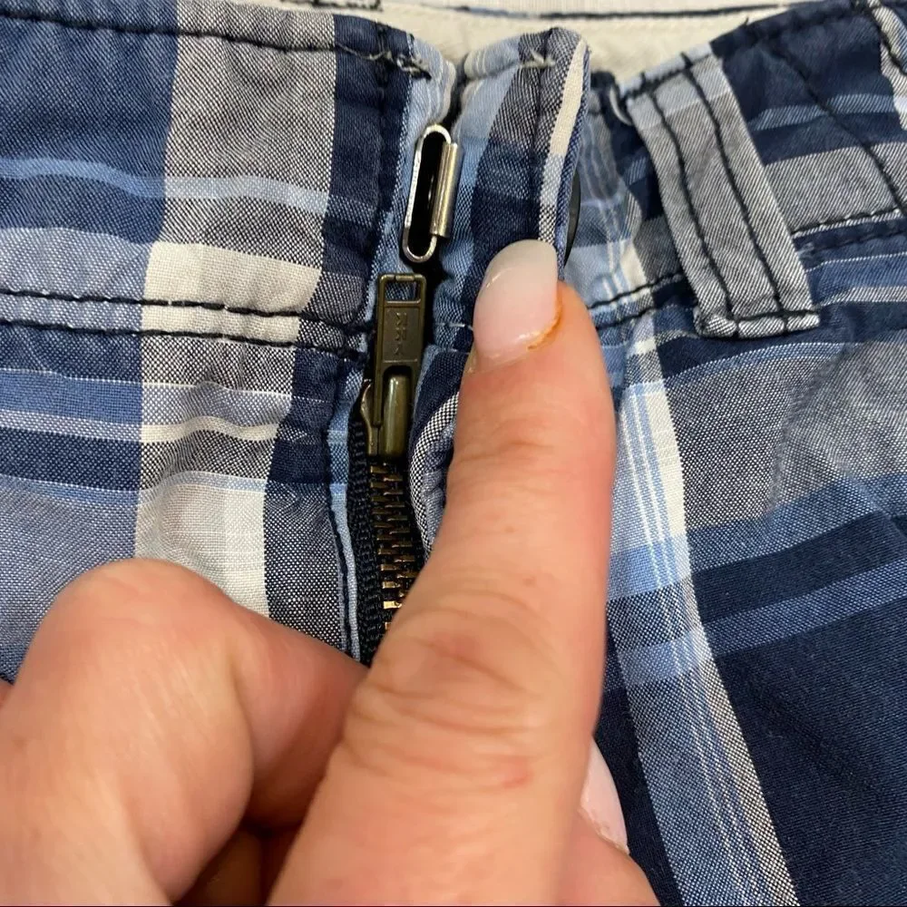 Two Pairs Boys Baby Gap Casual‎ Shorts Both Size 4 Grey and Blue and White Plaid
